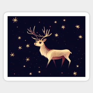 Reindeer in the Stars Art Print Sticker